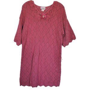 Vintage Bright Lights Dusty Rose Sweater Dress Size 8